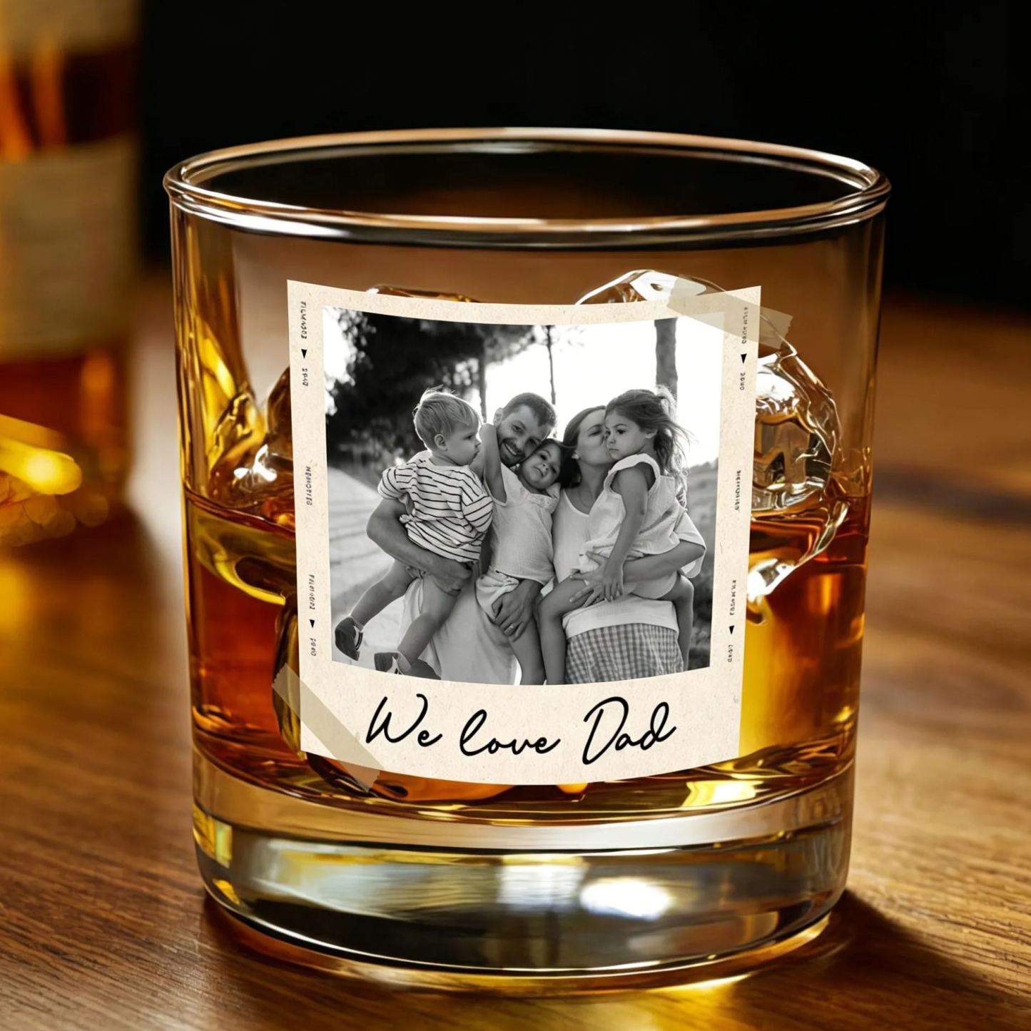 Dad Gifts, Gifts For Dad, Custom Photo Dad Est Whiskey Glass, Grandpa Gift, Dad Glass, Gifts For Him, Portrait Photo Grandpa Glass, New Dad - MyMoonLampAu
