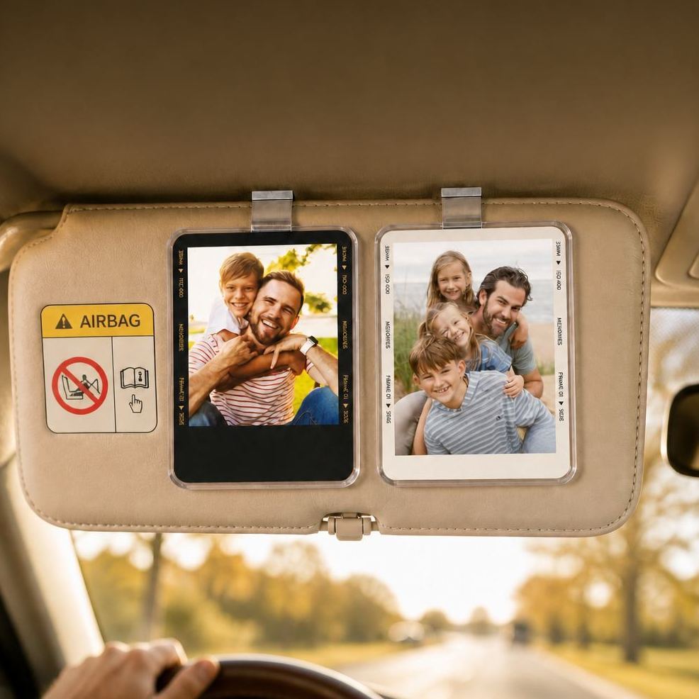 Father's Day Gift for Dad: Car Sun Visor Clip with Photo, Drive Safely, Dad, Car Sun Visor Clip with Photo, Gift for - MyMoonLampAu