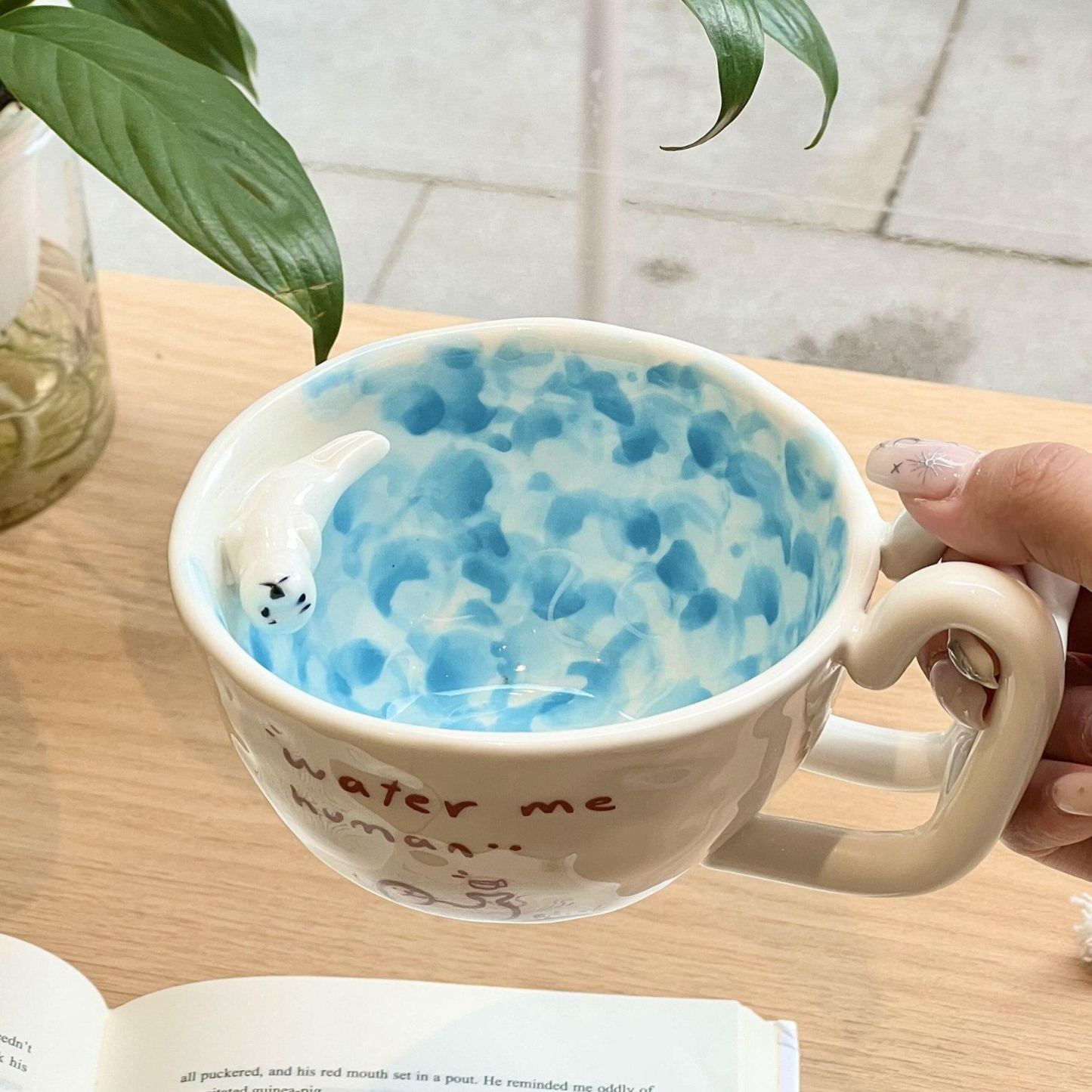 Cartoon Swimming Pool Swimming Seal Mug Ceramic Cup Cute Creative Breakfast Coffee Milk Animation Peripheral Cup - MyMoonLampAu