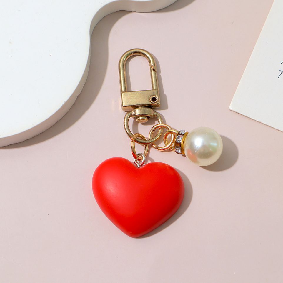 Pearl Heart Keychain – Cute Girly Heart Charm Keyring, Elegant Bag Pendant, Aesthetic Accessory Gift for Women & Girls - MyMoonLampAu