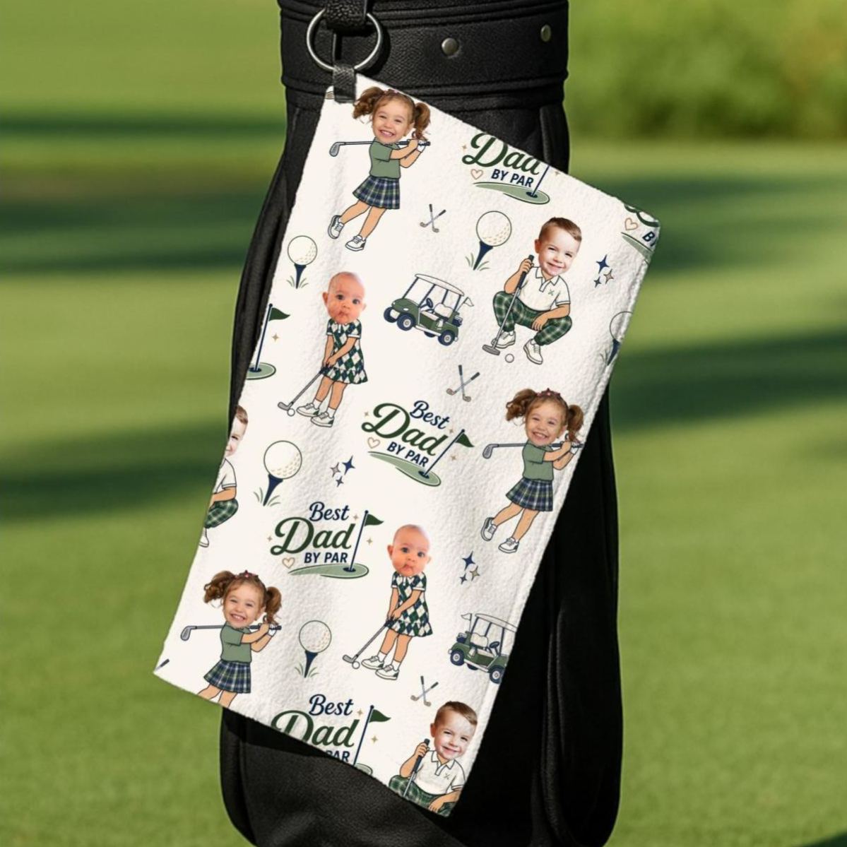 Personalized Golf Towel, Personalized Gift for Dad from Kids, Golf Souvenir for Father's Day - MyMoonLampAu