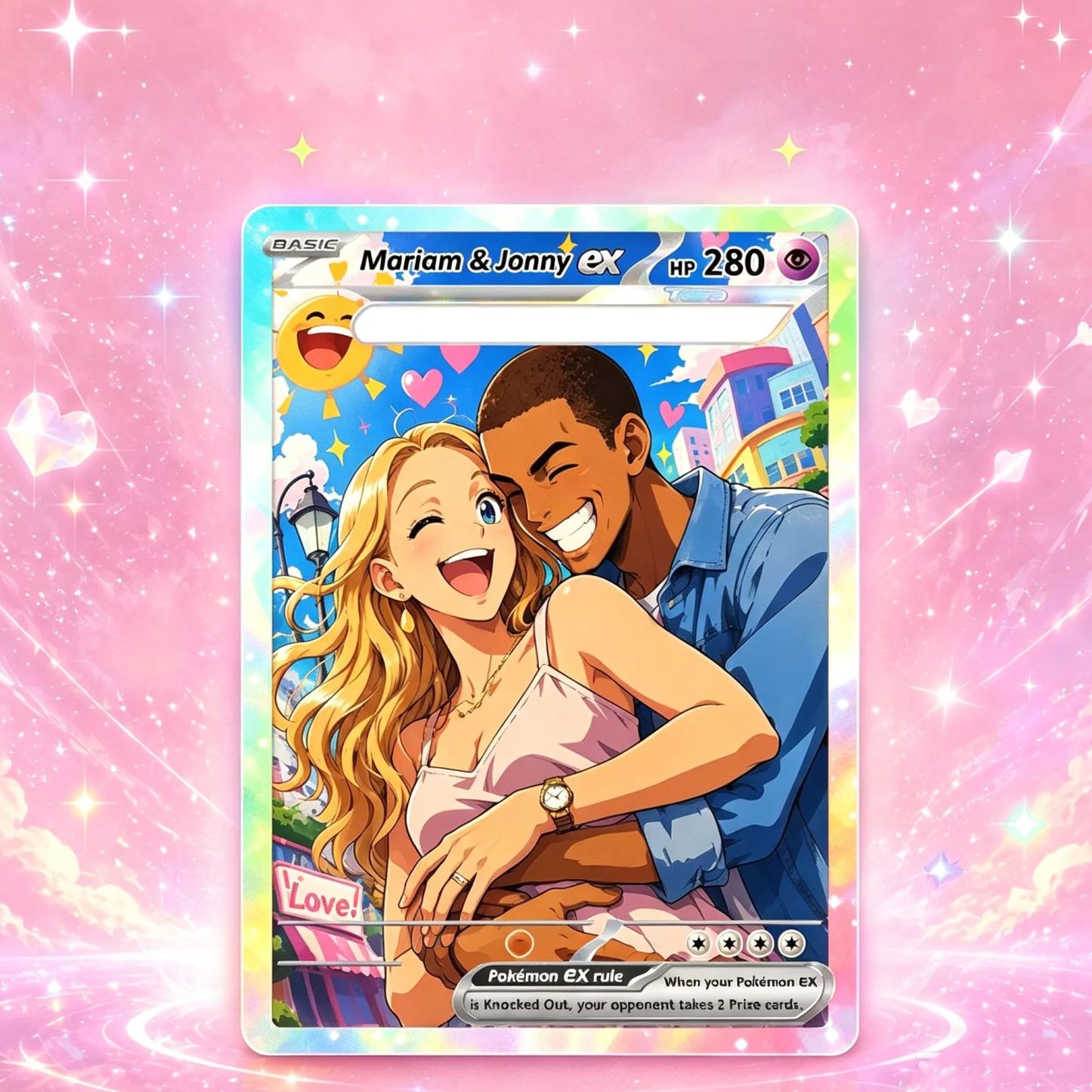 Custom Poke Cards with Anime Picture, Personalized Poke Cards Animated Style Gifts for Him and Her - MyMoonLampAu
