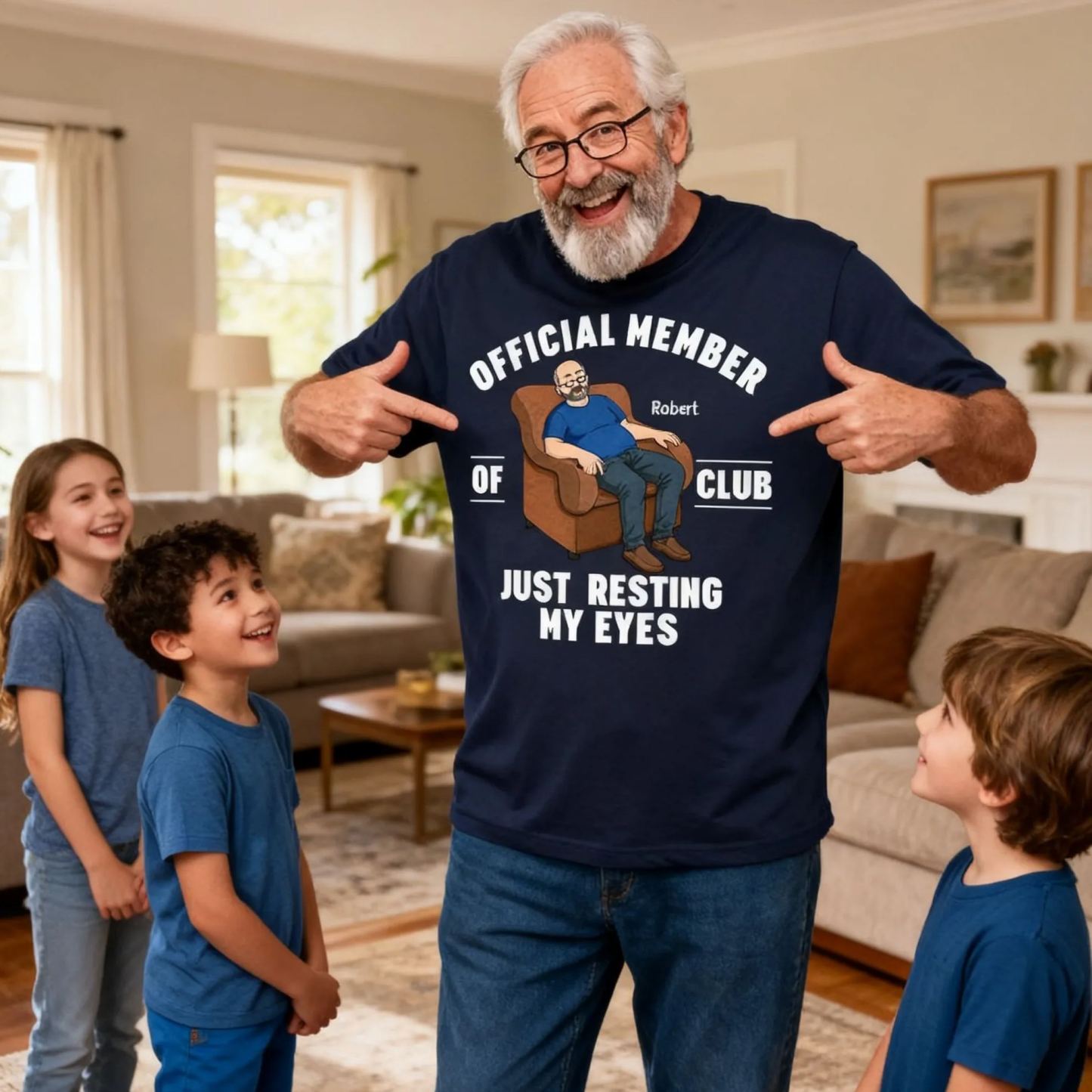 Father's Day Gifts, I'm Just Resting My Eyes Personalized Text T-Shirt Dad Gift - MyMoonLampAu