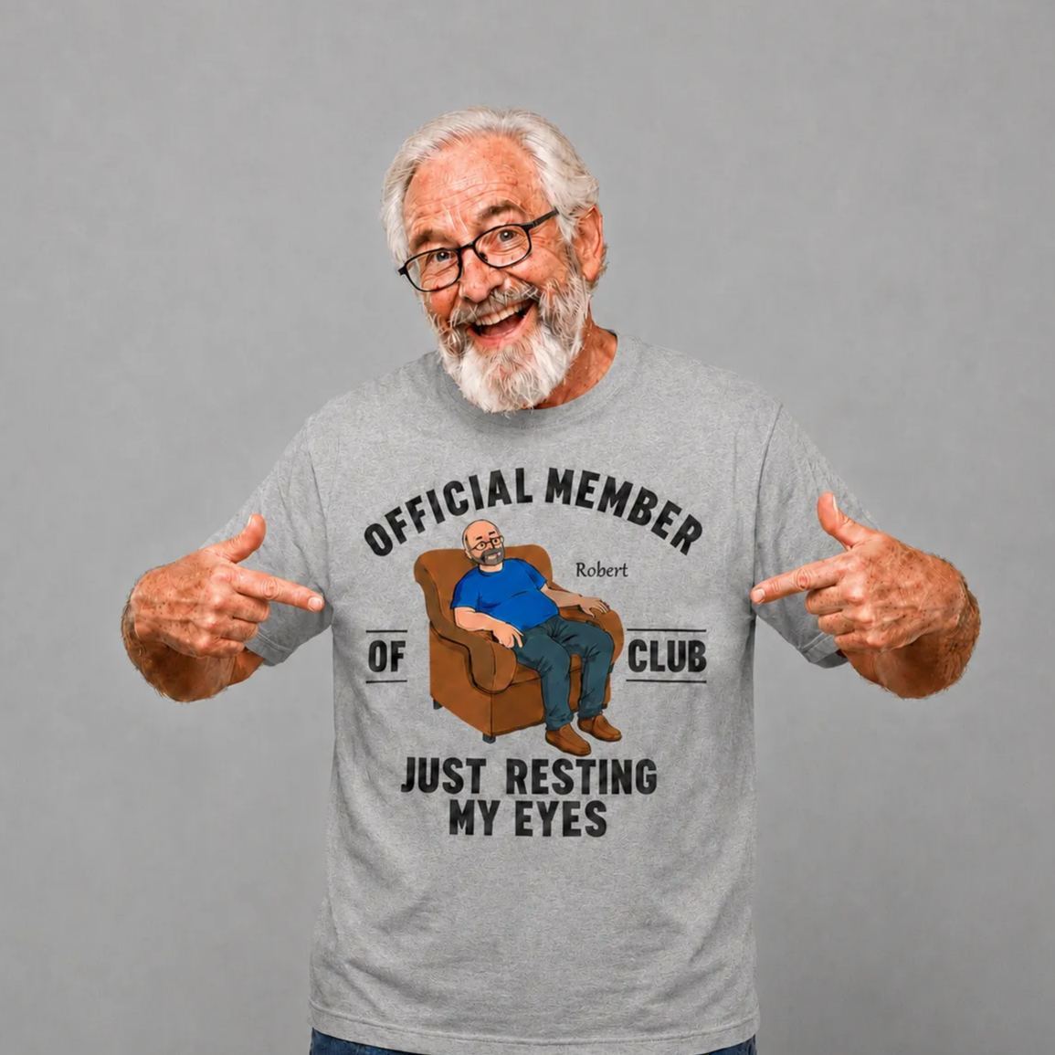 Father's Day Gifts, I'm Just Resting My Eyes Personalized Text T-Shirt Dad Gift - MyMoonLampAu