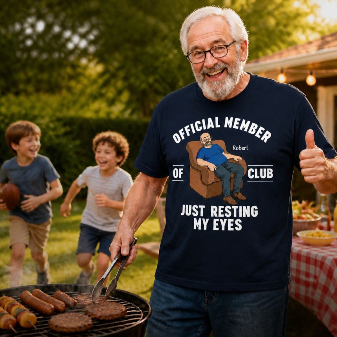 Father's Day Gifts, I'm Just Resting My Eyes Personalized Text T-Shirt Dad Gift - MyMoonLampAu