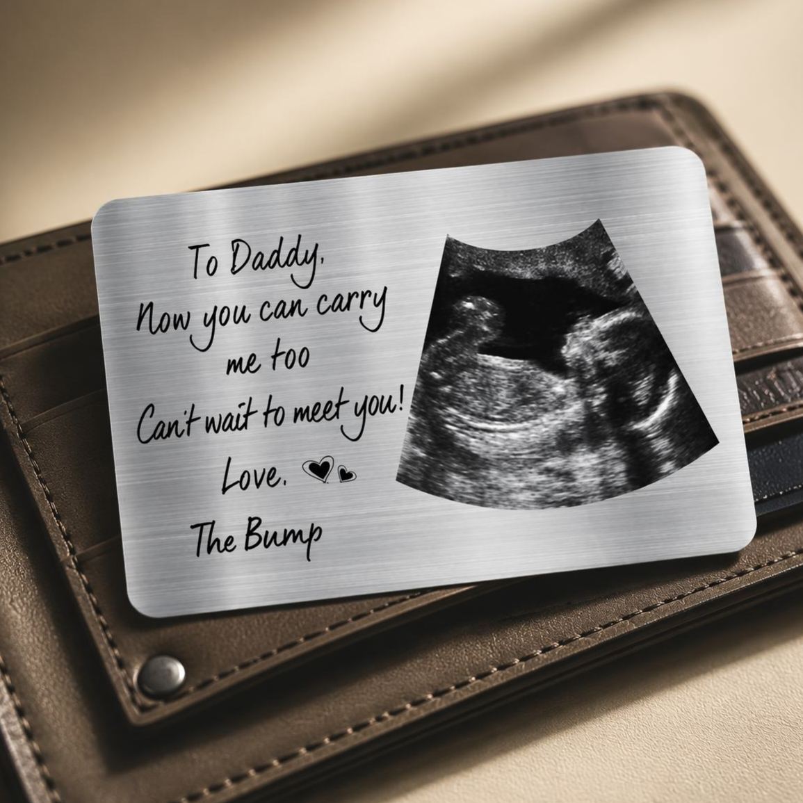 Custom Photo To Daddy Now You Can Carry Me Too Personalized Aluminum Wallet Card - MyMoonLampAu