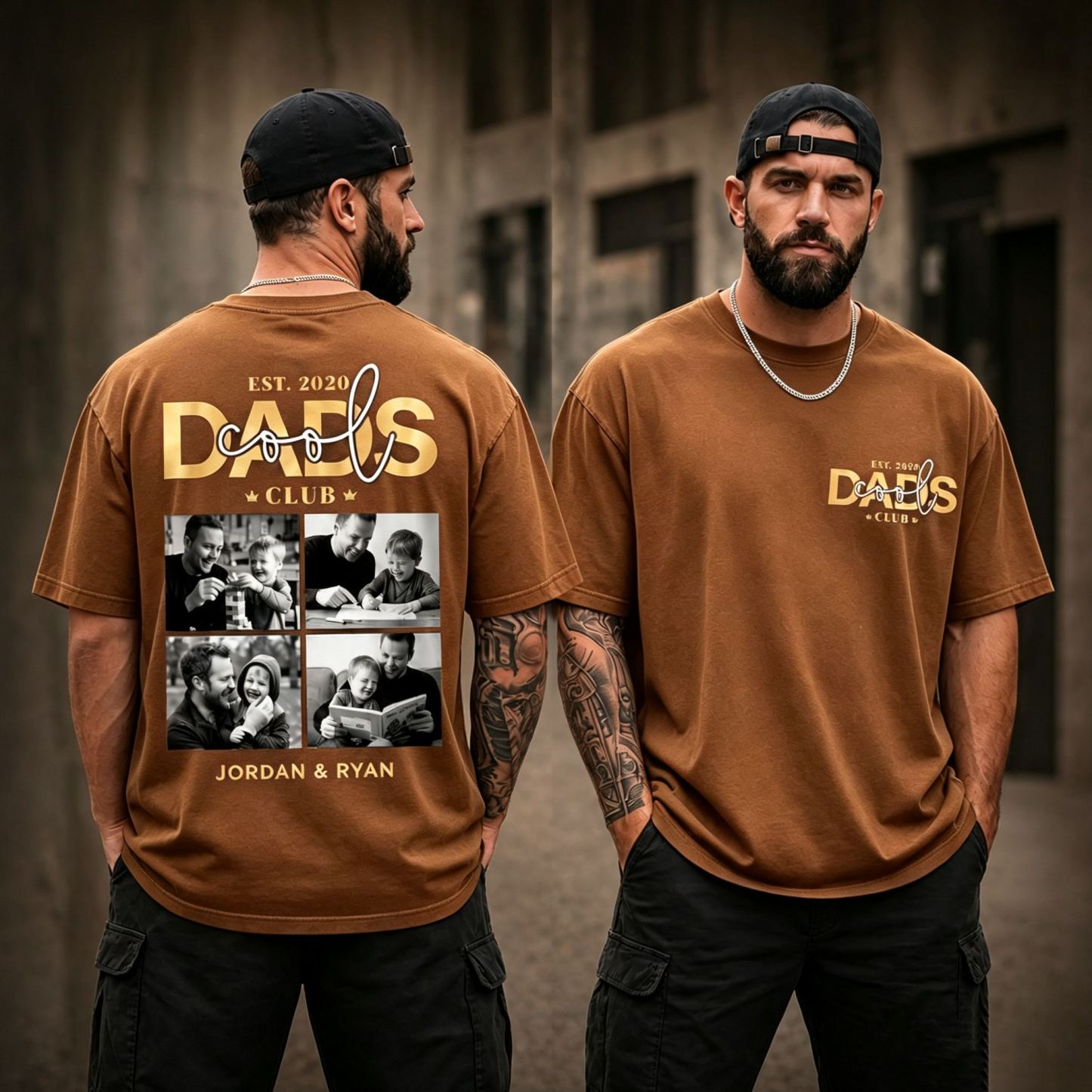 Personalized Cool Dad Photo Shirt, Dad Gift Custom, Father's Day T-Shirt with Kids Name, Cool Dad Club Photo Shirt - MyMoonLampAu