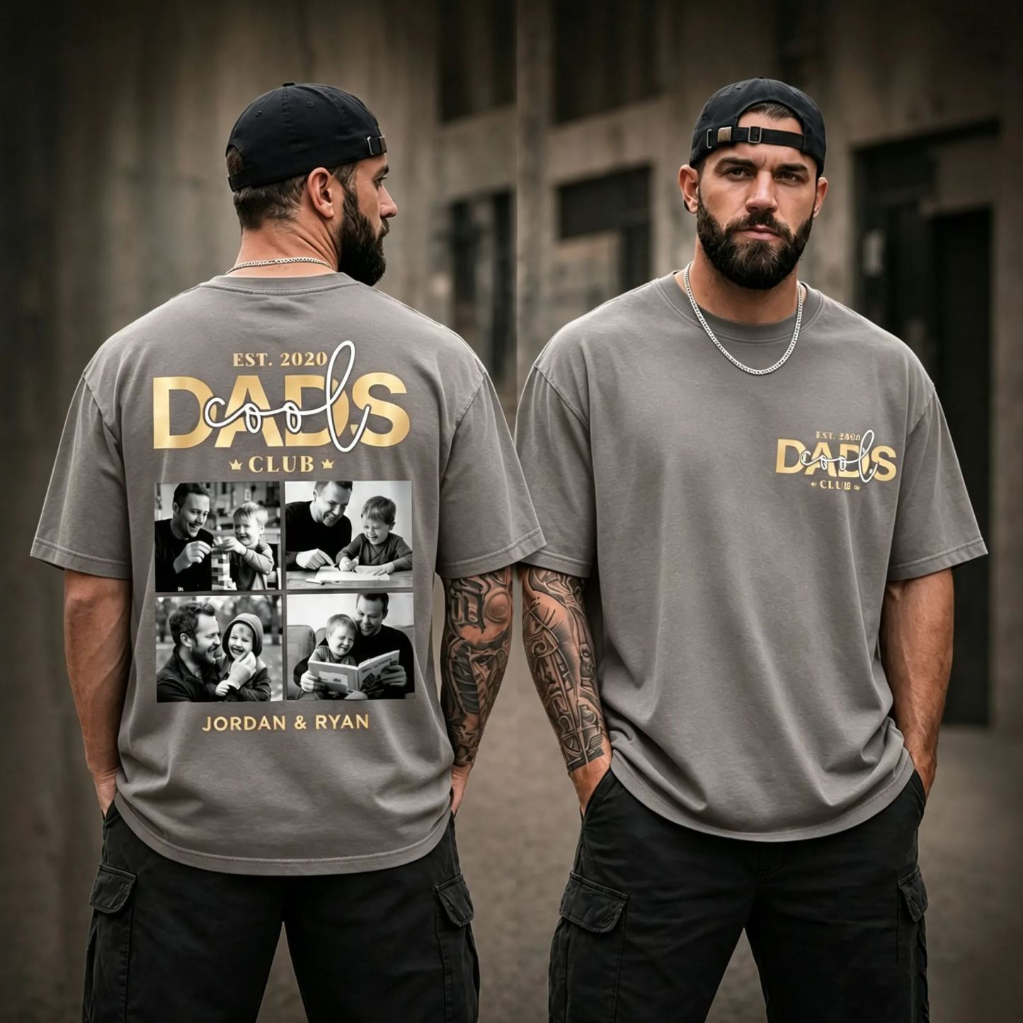 Personalized Cool Dad Photo Shirt, Dad Gift Custom, Father's Day T-Shirt with Kids Name, Cool Dad Club Photo Shirt - MyMoonLampAu