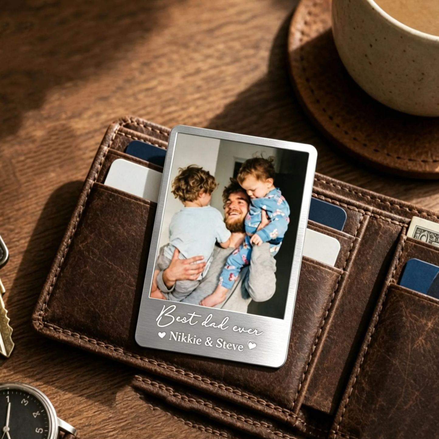 Photo Wallet Card for Dad, Father’s Day Gift, Personalized Sentimental Keepsake, Daddy Memory Card - MyMoonLampAu