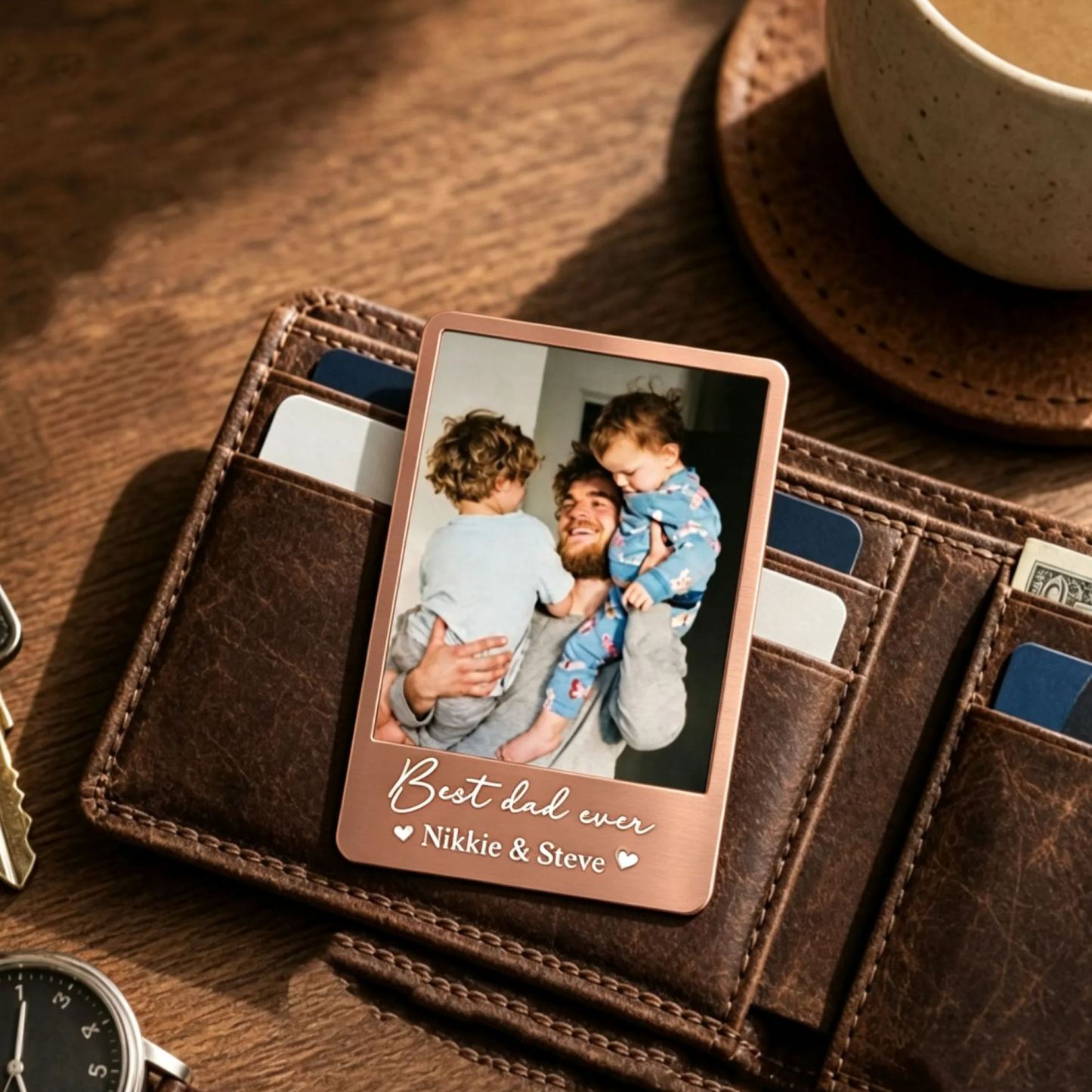Photo Wallet Card for Dad, Father’s Day Gift, Personalized Sentimental Keepsake, Daddy Memory Card - MyMoonLampAu