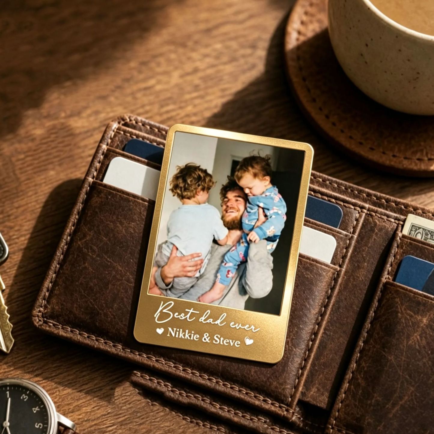 Photo Wallet Card for Dad, Father’s Day Gift, Personalized Sentimental Keepsake, Daddy Memory Card - MyMoonLampAu