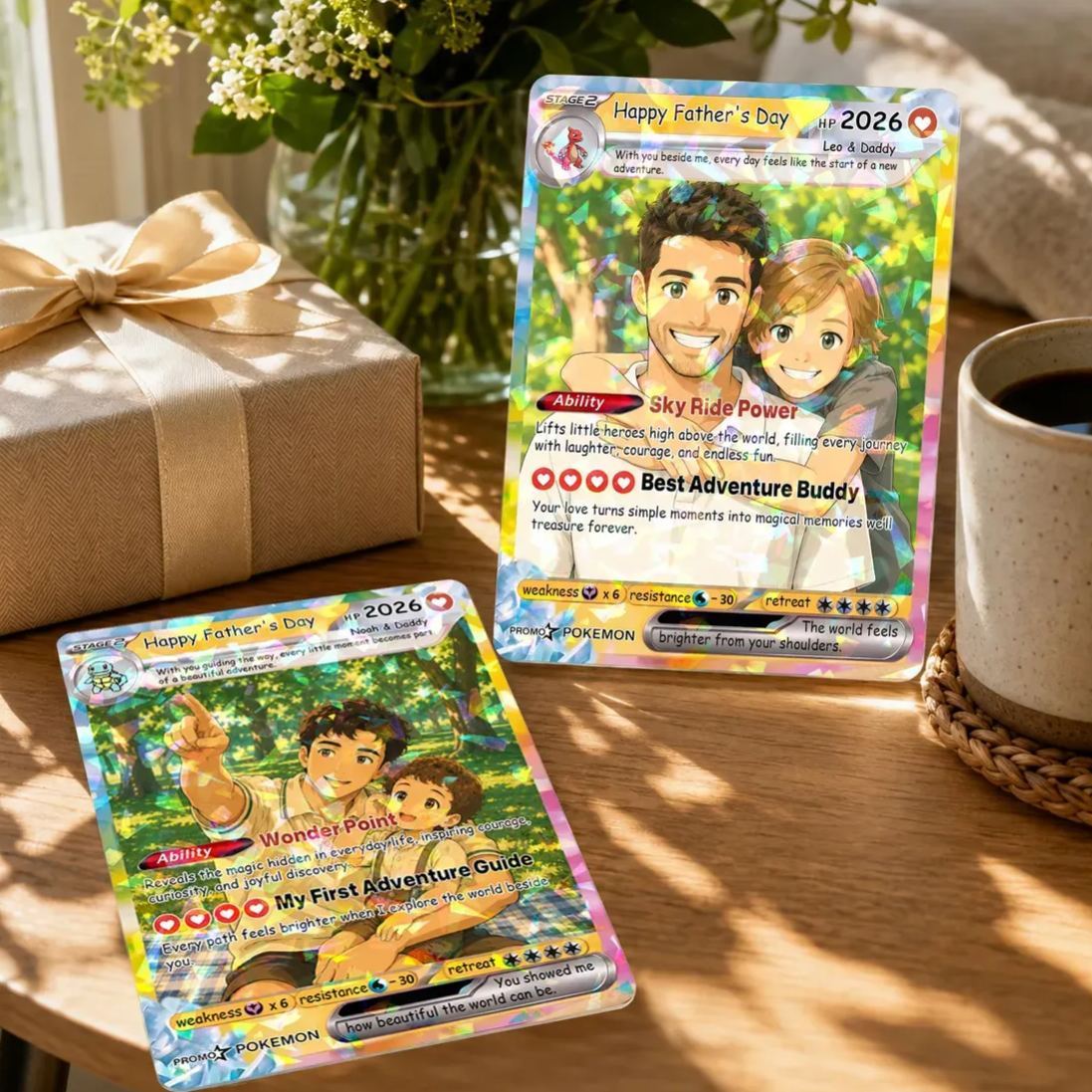 Personalized  Card From Photo, Personalized Anime Trading Card from Photo, Father's Day Holo Card, Birthday Anniversary Gift - MyMoonLampAu