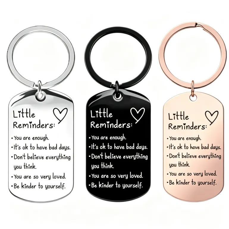 Inspirational Little Reminders Keychain Standard Inspirational Little Reminders Keychain Stainless Steel Dog Tag Gifts for Friends - MyMoonLampAu