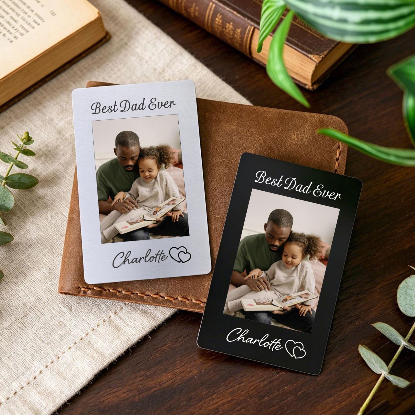 Photo Wallet Card for Dad, Father's Day Gift, Personalized Daddy Metal Wallet Card, Dad Birthday Gift from Daughter Son, Unique Dad Keepsake - MyMoonLampAu