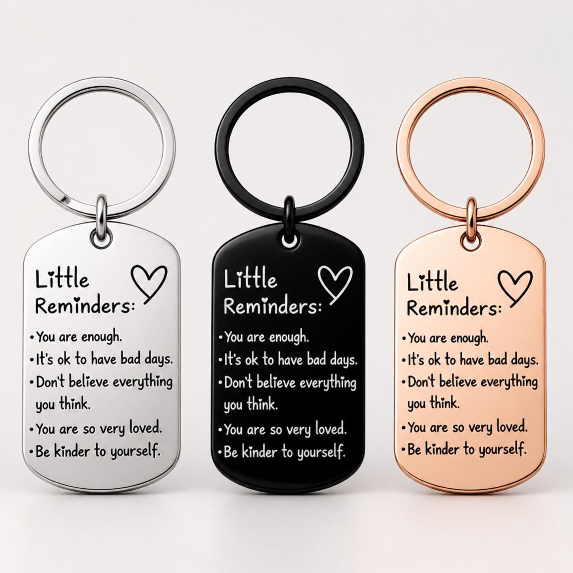 Inspirational Little Reminders Keychain Standard Inspirational Little Reminders Keychain Stainless Steel Dog Tag Gifts for Friends - MyMoonLampAu