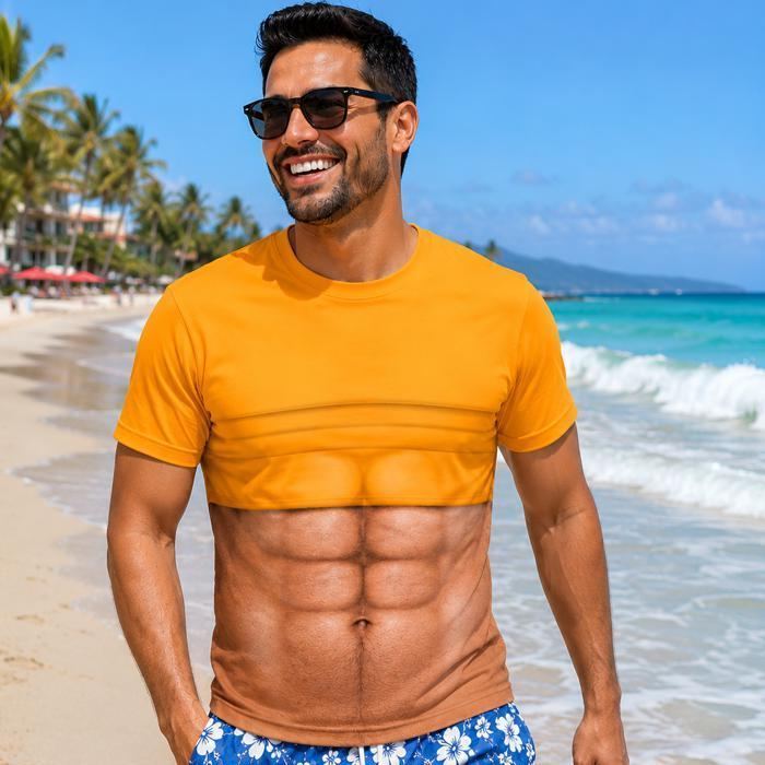 Dad Bod Shirt, Custom Faux Chest Hair Shirt, Personalized Aloha And Chill Shirts, Novelty Tropical Beach Fake Muscle Shirt, Novelty Dad Tee - MyMoonLampAu
