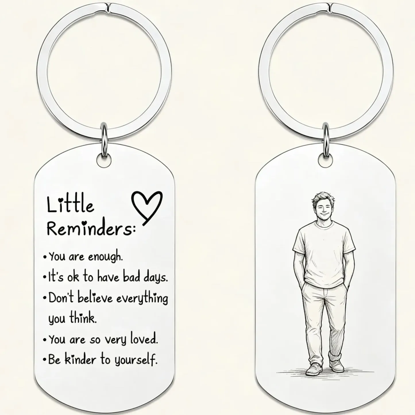 Inspirational Little Reminders Keychain Standard Inspirational Little Reminders Keychain Stainless Steel Dog Tag Gifts for Friends Christmas Gift - MyMoonLampAu