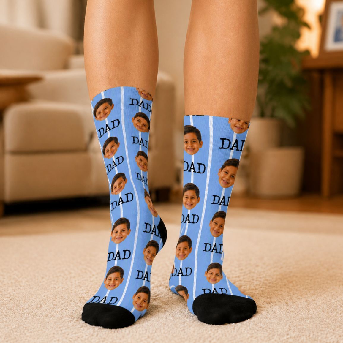 Personalized Dad Face Socks Custom Photo Socks for Father’s Day Gift, Funny Dad Gift, Best Dad Ever Socks, Grandpa Socks Gift - MyMoonLampAu