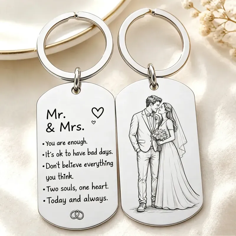 Inspirational Little Reminders Keychain Standard Inspirational Little Reminders Keychain Stainless Steel Dog Tag Gifts for Friends Christmas Gift - MyMoonLampAu