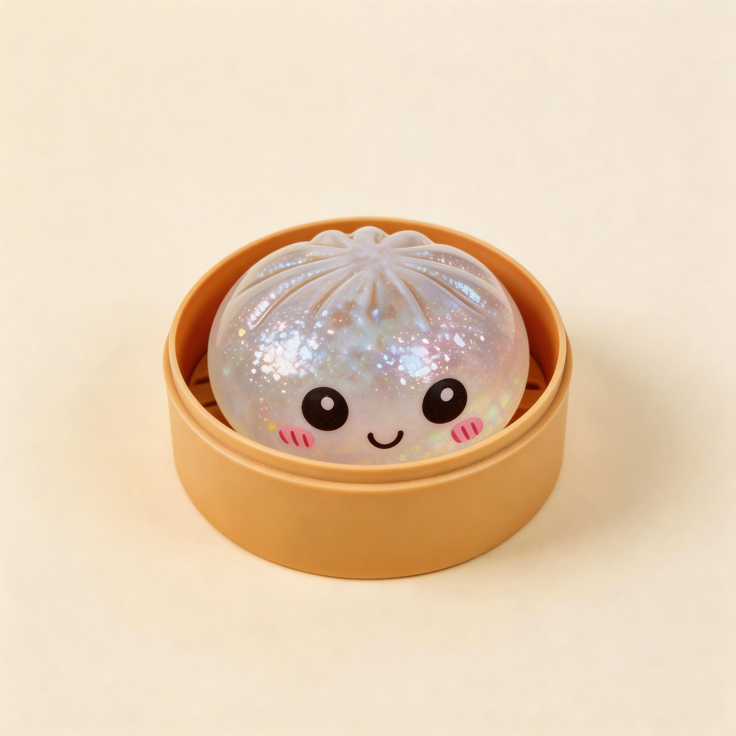 Glitter Dumpling Squishy Toys Steamed Bun Sensory Stress Relief Ball Novelty Desk Soft Squeeze Decompression Gift - MyMoonLampAu