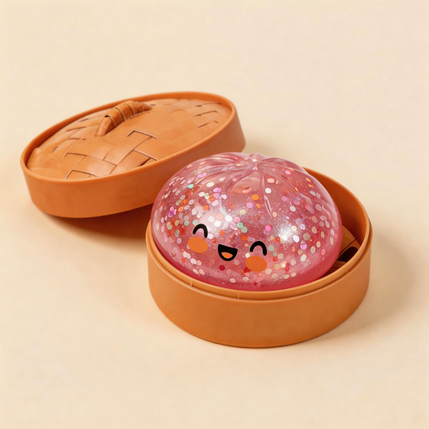 Glitter Dumpling Squishy Toys Steamed Bun Sensory Stress Relief Ball Novelty Desk Soft Squeeze Decompression Gift - MyMoonLampAu