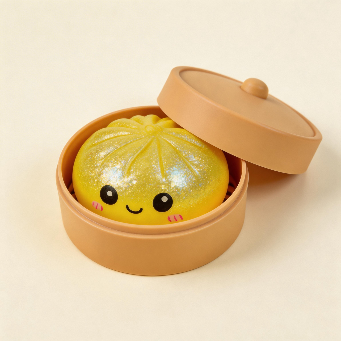 Glitter Dumpling Squishy Toys Steamed Bun Sensory Stress Relief Ball Novelty Desk Soft Squeeze Decompression Gift - MyMoonLampAu