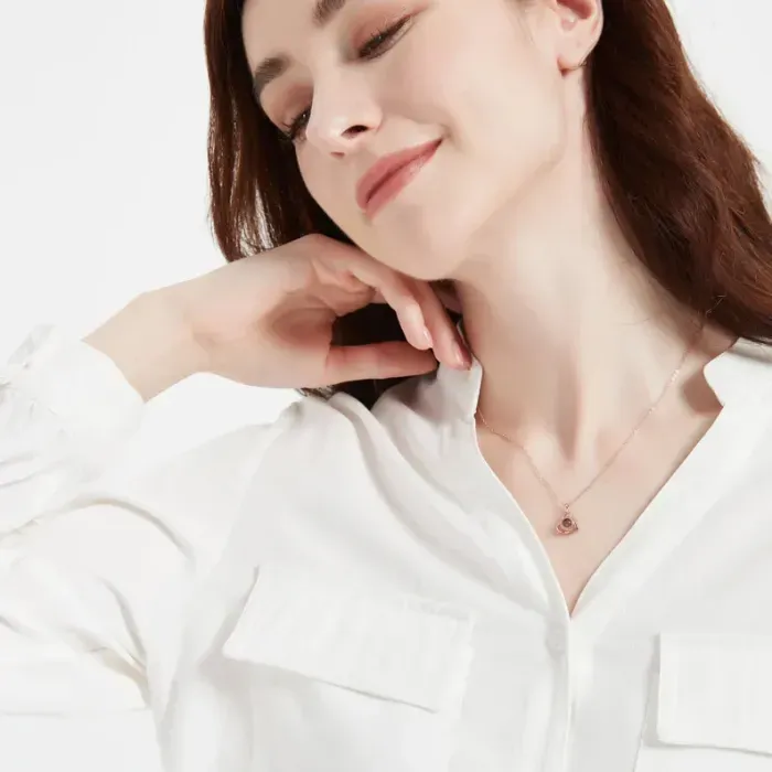 Valentine's Day Gift Personalized Projection Photo Necklace Gift for Her - MyMoonLampAu