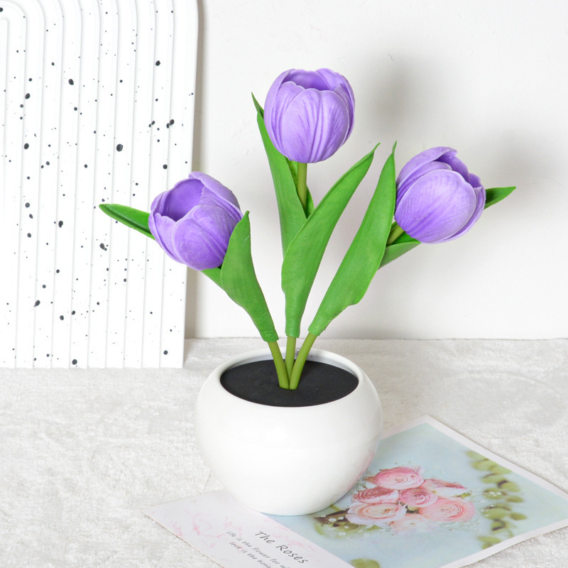 LED Tulip Night Light  Dimmable Plug-in Romantic Flower Lamp Artificial Bloom Mother’s Day Gift - MyMoonLampAu