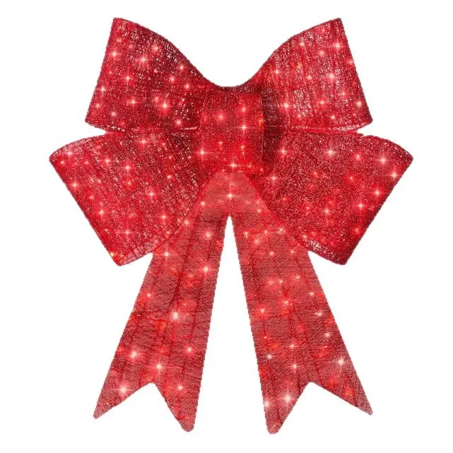 Christmas Bow, Large Outdoor LED Lighted Holiday Decor Light - MyMoonLampAu