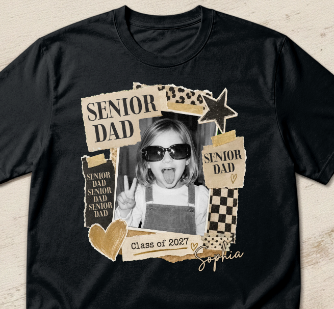 Personalized Senior Mom Graduation T-Shirt Gift for 2027 Class - Custom Photo Tee for Mother's Day or Graduation Party - MyMoonLampAu