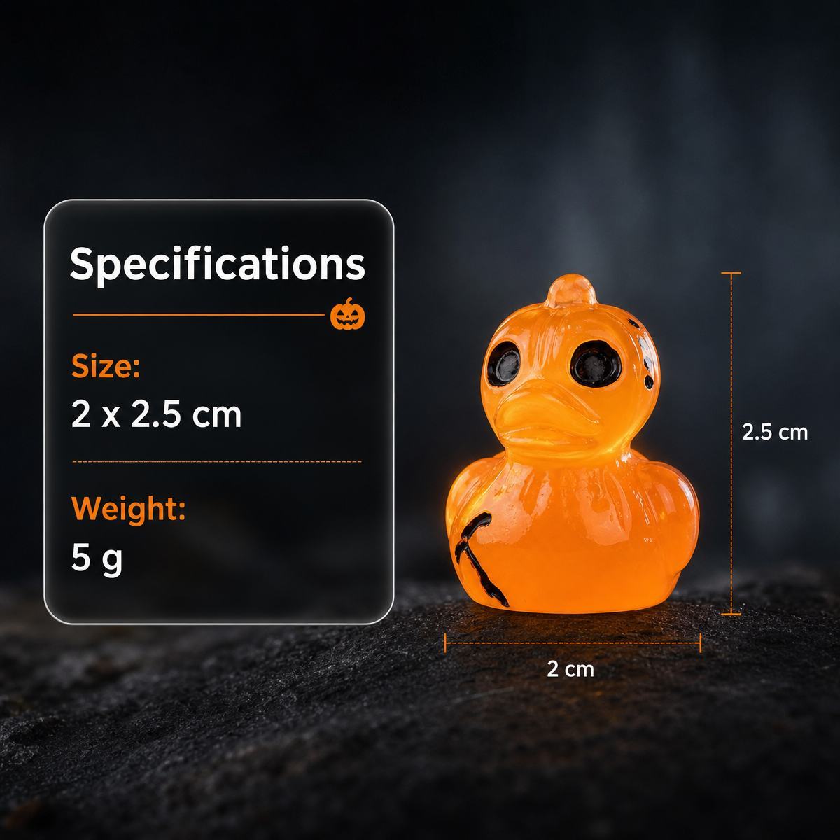 Halloween Gothic Ghost Duck Resin Figurine, Luminous Devil Skull Design, Cute Spooky Duck Desktop Ornament, Creative Glow-in-the-Dark Tabletop Decoration for Home, Office, Party Shelf Display - MyMoonLampAu