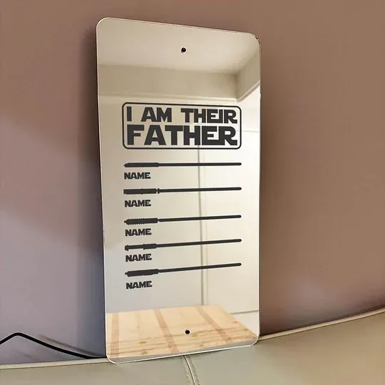 Father's Day I Am Their Father Lightsaber Mirror Lamp Gift for Dad - MyMoonLampAu
