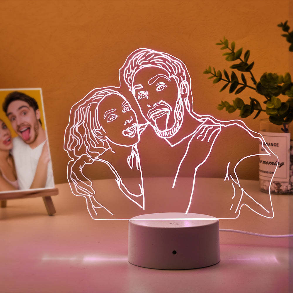 Gifts for Him Photo Lamp LED light Engraved Portrait Night Light