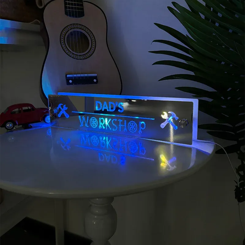 Father��s Day Gift Personalized Dad Studio Mirror Lamp Gift for Dad - MyMoonLampAu