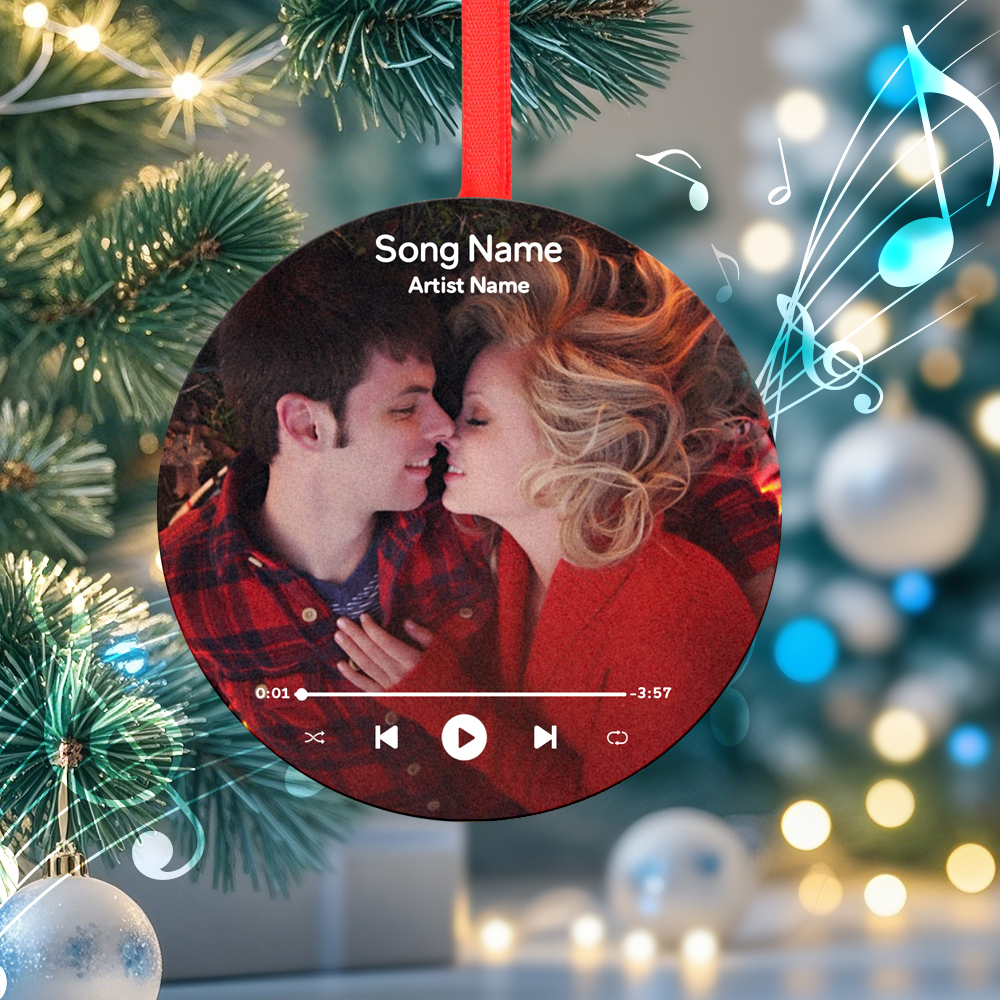 Custom Music Vinyl Record Christmas Ornaments - Play Music, Relive Cherished Memories - auphotoblanket