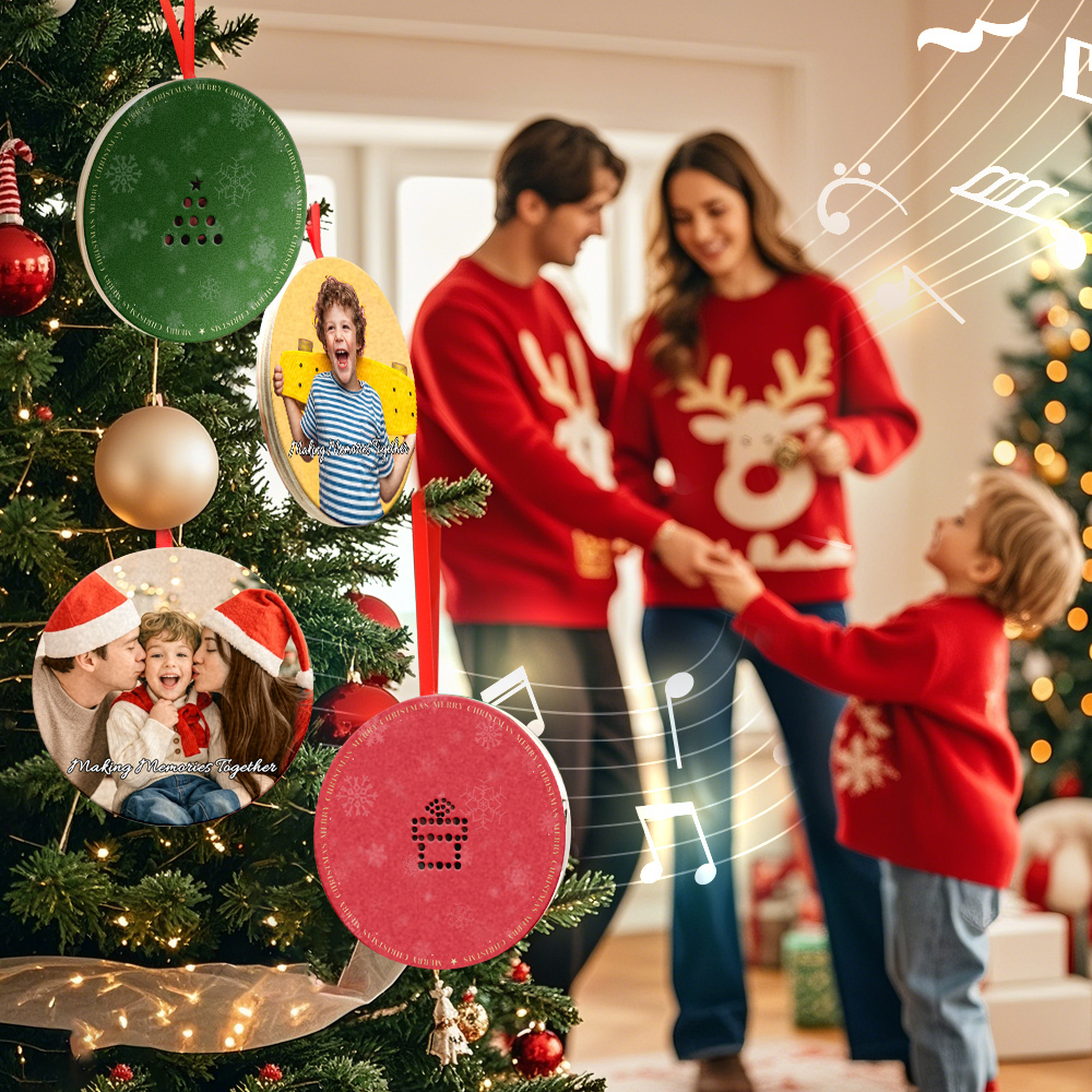 Custom Music Vinyl Record Christmas Ornaments - Play Music, Relive Cherished Memories - auphotoblanket