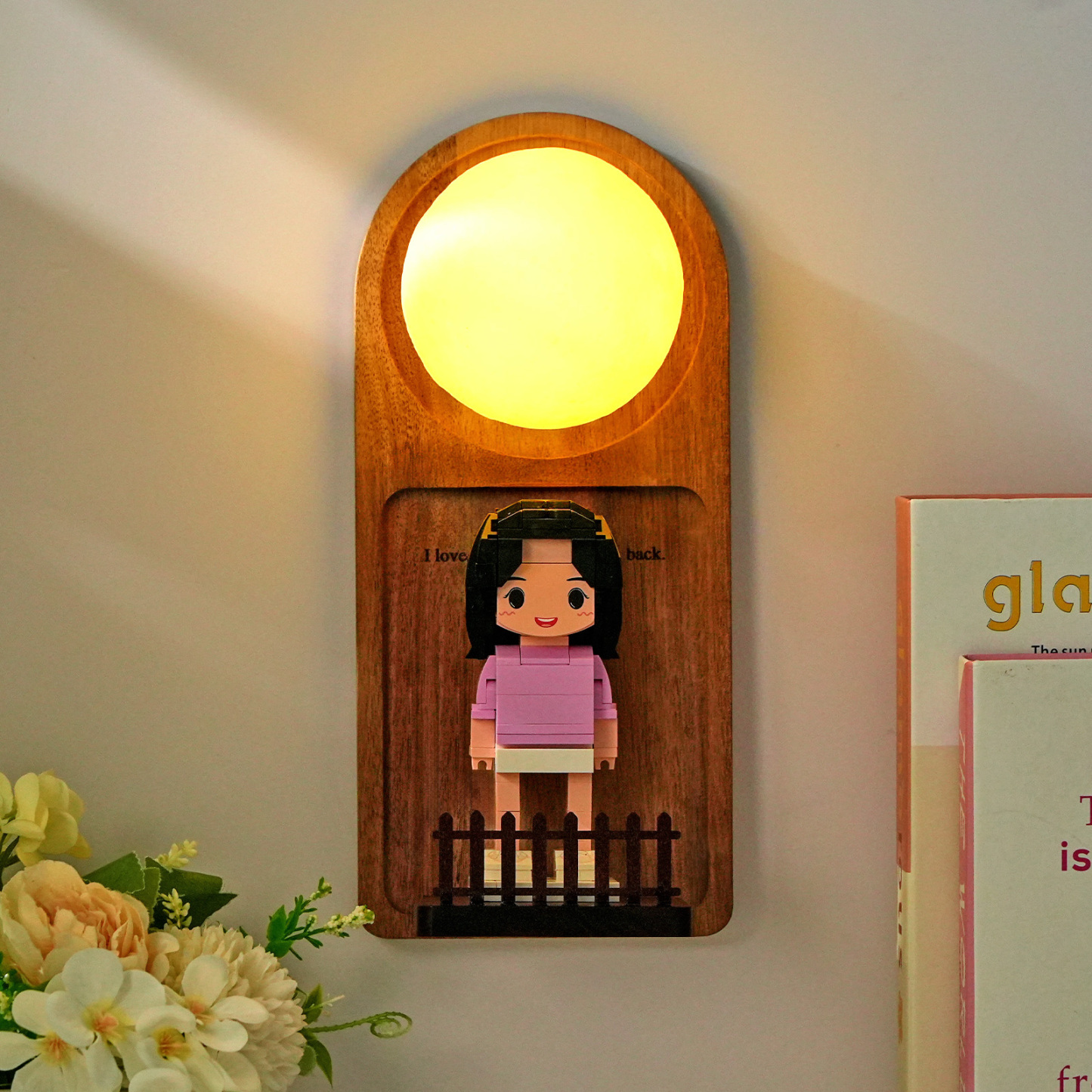 Custom Name & Photo Brick Figure Night Light Personalized Family Night Light Best Gift - auphotoblanket
