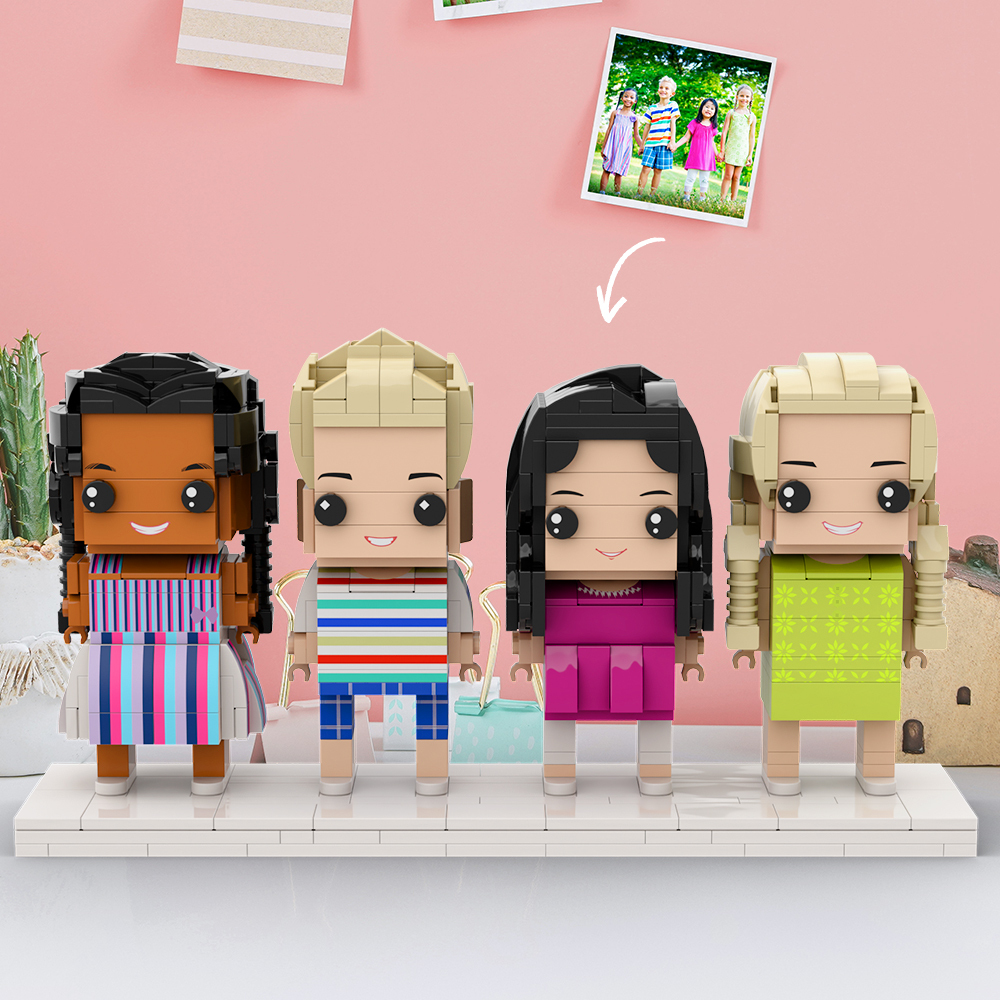 Creative Toy Gift For Kids Custom Brick Figures Full Body Customizable 4 People - auphotoblanket