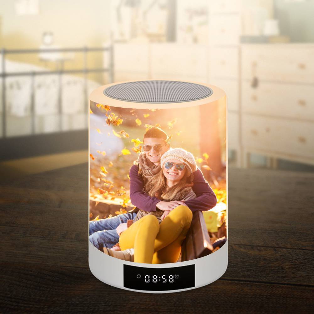 Personalized Sweet Lover Photo Night Lamp, Photo Audio Bluetooth Seven Colors Upgrade Style - auphotoblanket