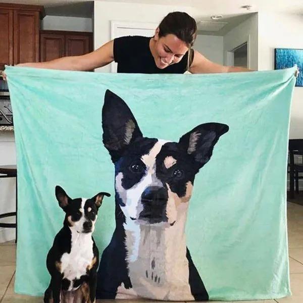 Custom Dog Blanket Personalized Pet Photo Blanket