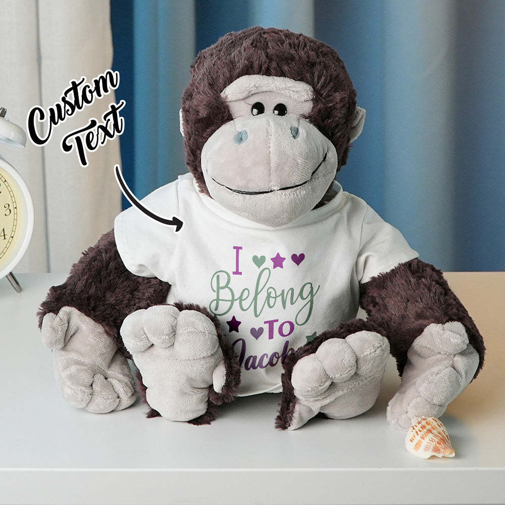 Personalized Animal Plush Stuffed Toy Birth Announcement Custom Photo Text Gift for Baby Shower - auphotoblanket
