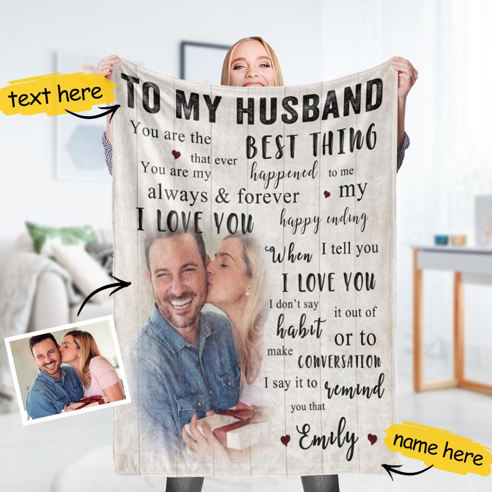 Custom Photo blanket Painting With Couple Name Gift For Him