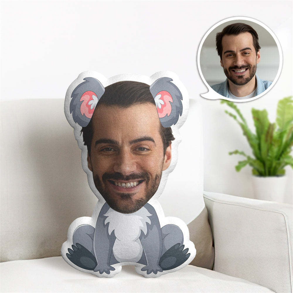 Cusotm Face Pillow Photo Animal Doll Personalzied Koala MiniMe Pillow Gifts for Him - auphotoblanket