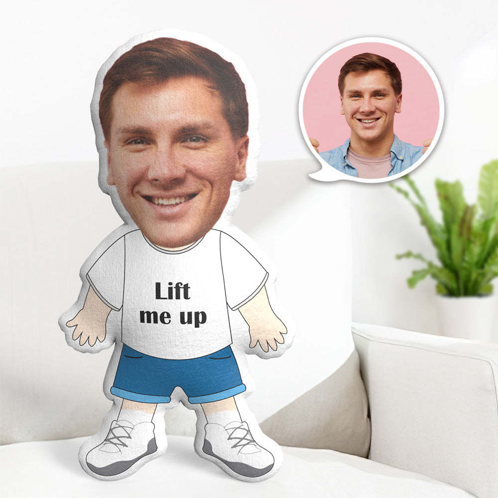 My Face Pillow Custom Photo Pillow Personalized MiniMe Pillow Message Pillow Gifts for Her - Lift Me Up - auphotoblanket