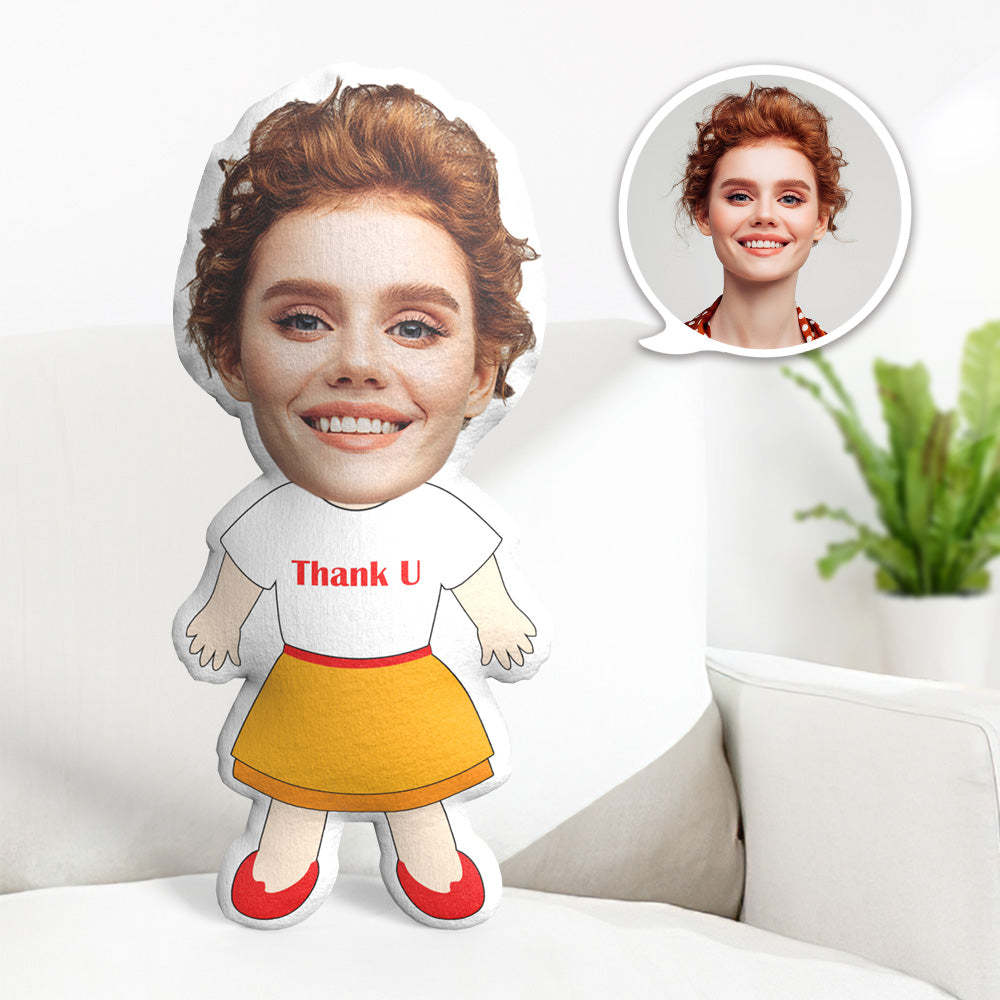 My Face Pillow Custom Photo Pillow Personalized MiniMe Pillow Message Pillow Gifts for Him - Thank U - auphotoblanket