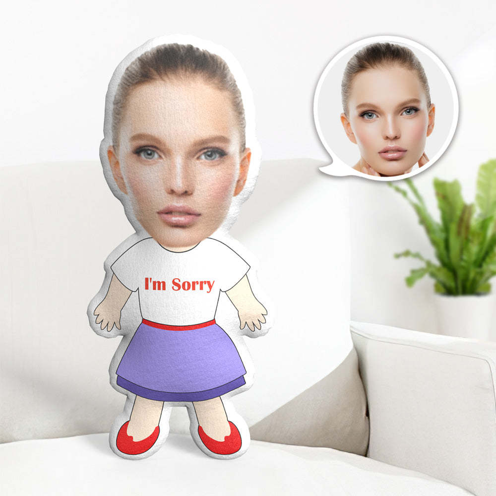 My Face Pillow Custom Photo Pillow Personalized MiniMe Pillow Message Pillow Gifts for Him - I'm Sorry - auphotoblanket