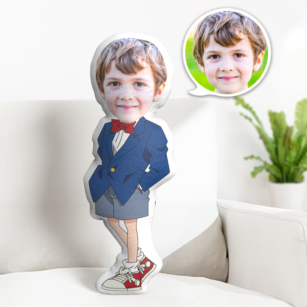 Custom Face Pillow Personalized Face Doll Conan Doll MiniMe Pillow Gifts for Him - auphotoblanket