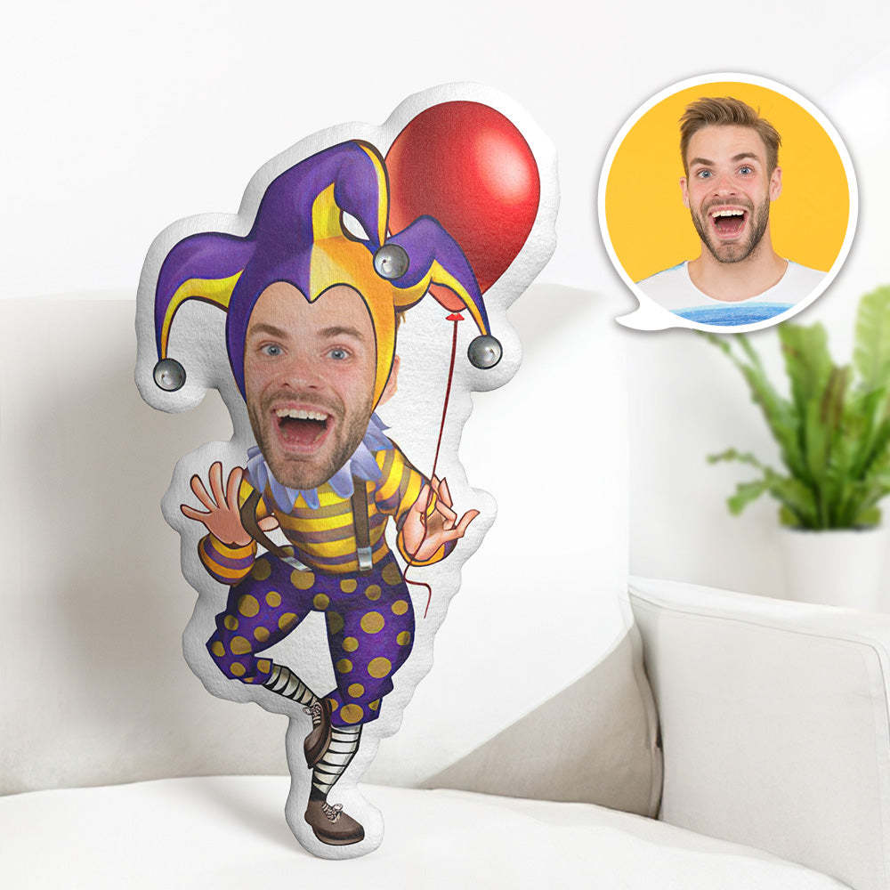 Personalized Birthday Gifts My Face Pillow Custom Photo Pillow Clown MiniMe Pillow - auphotoblanket