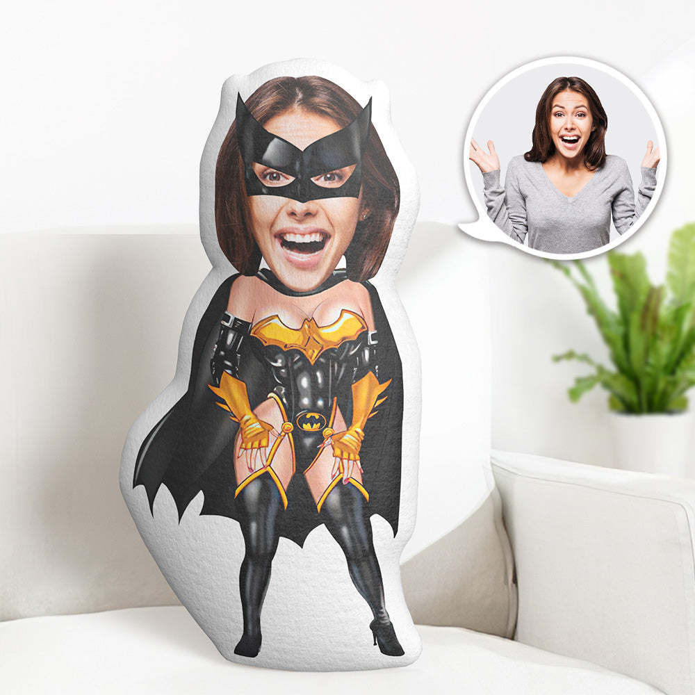 Personalized Birthday Gifts My Face Pillow Custom Photo Pillow Batwoman MiniMe Pillow - auphotoblanket