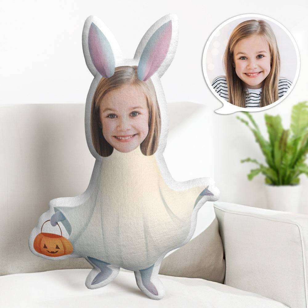 Halloween Gifts Custom Ghost Bunny Minime Throw Pillow Personalized Minime Throw Pillow Gifts
